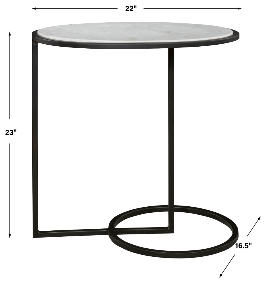 Uttermost Twofold White Marble Accent Table   Transitional   Side Tables And End Tables   by Uttermost  Houzz