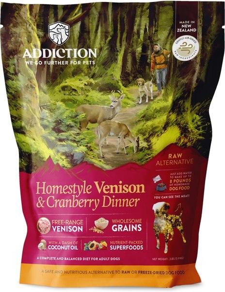 Addiction Homestyle Venison and Cranberry Dinner Raw Dehydrated Dog Food