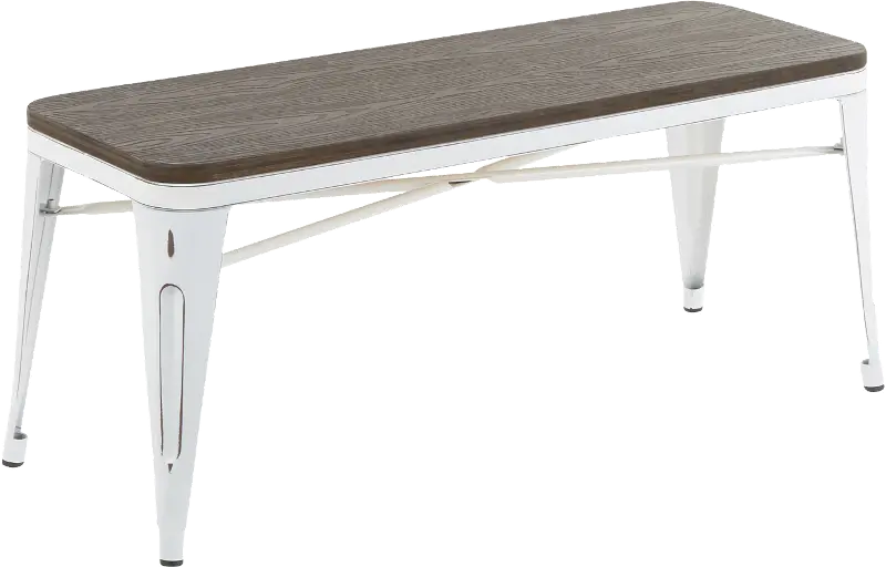 Oregon White Metal Dining Room Bench