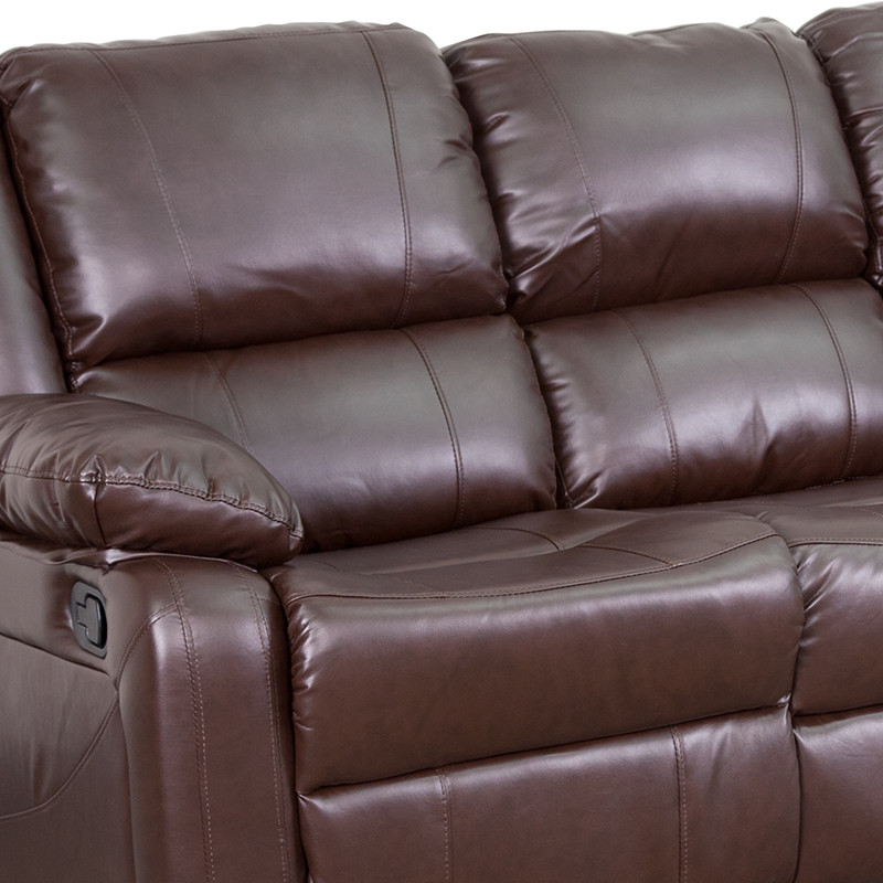 Harmony Series Brown LeatherSoft Sofa  Two Built  In Recliners   Contemporary   Sofas   by First of a Kind USA Inc  Houzz