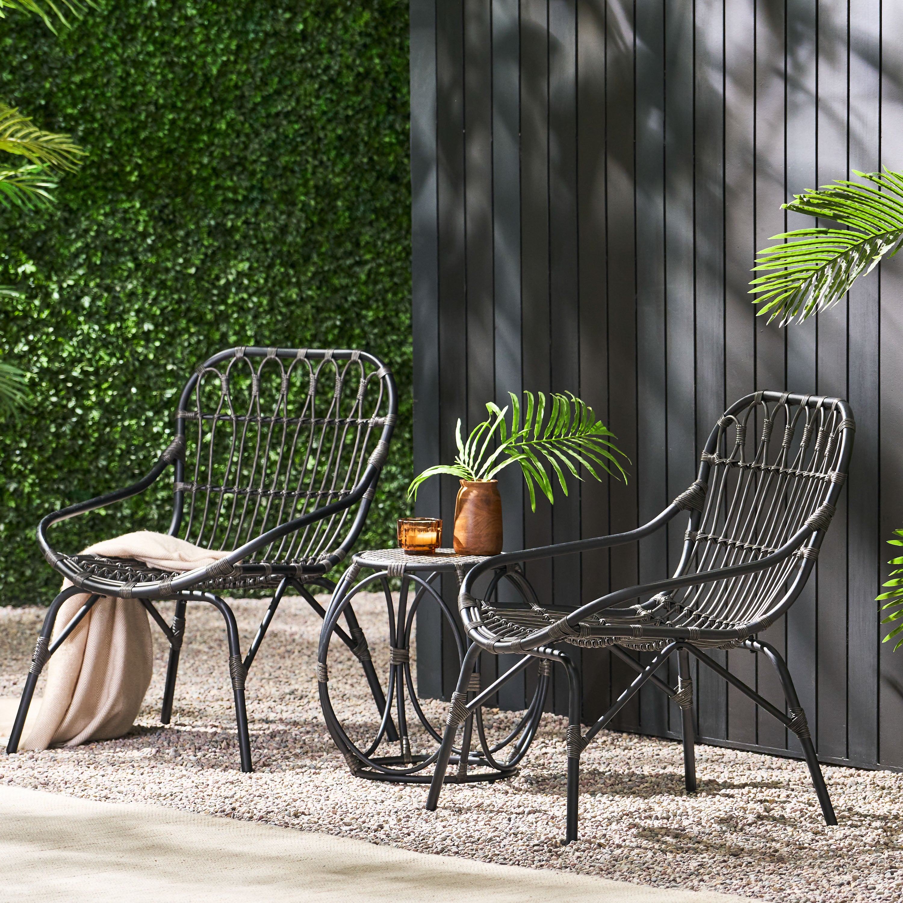 Barrister Outdoor Wicker 3 Piece Chat Set