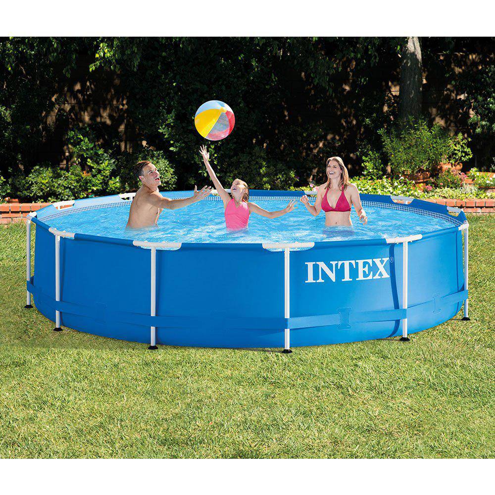 Intex 12 ft. x 30 in. Metal Frame 1718 Gal. Capacity Above Ground Pool 28210EH