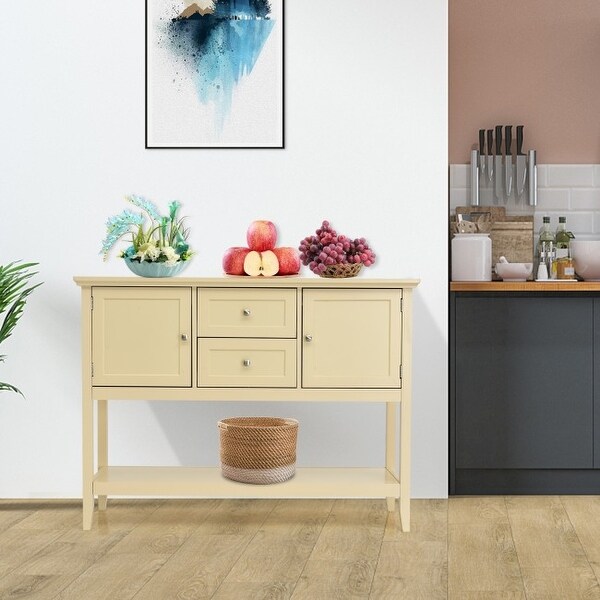 Wooden Sideboard Buffet Console Table w/ Drawers and Storage - 46