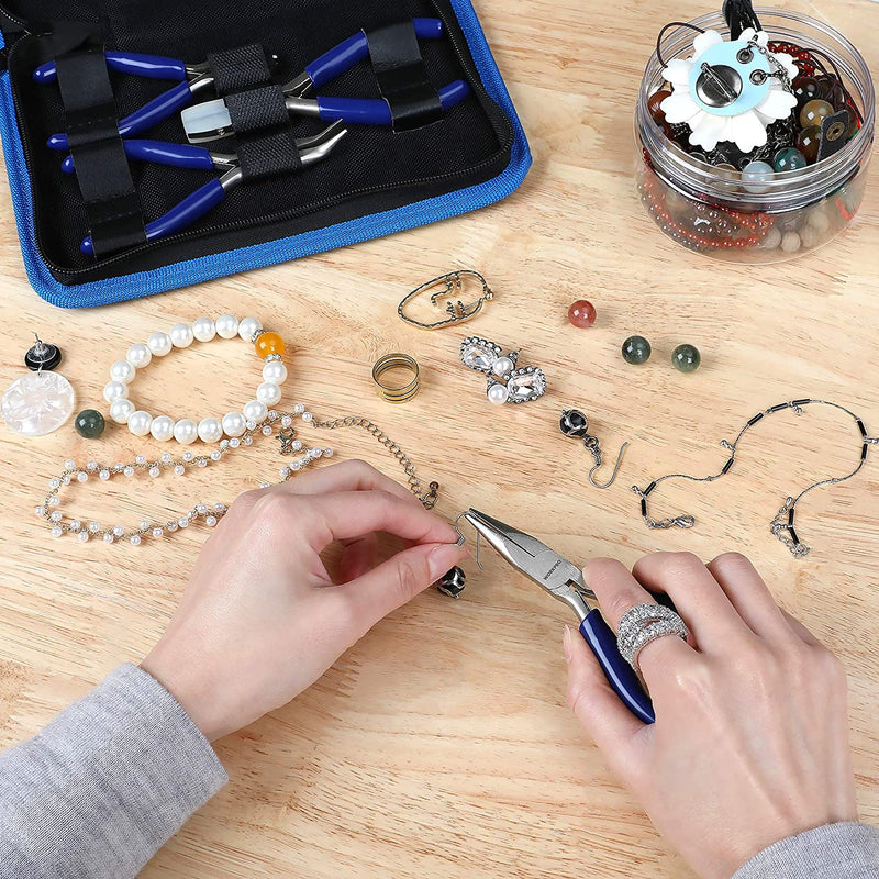 WORKPRO 7 Pcs Jewelry Pliers Set for Jewelry Making Tools with Easy Ca