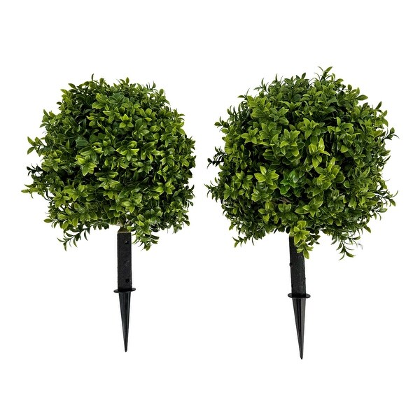 Boxwood Single Ball Topiary Stake with UV Protection Set of Two