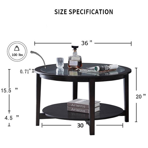 Round Coffee Table Double Deck Design