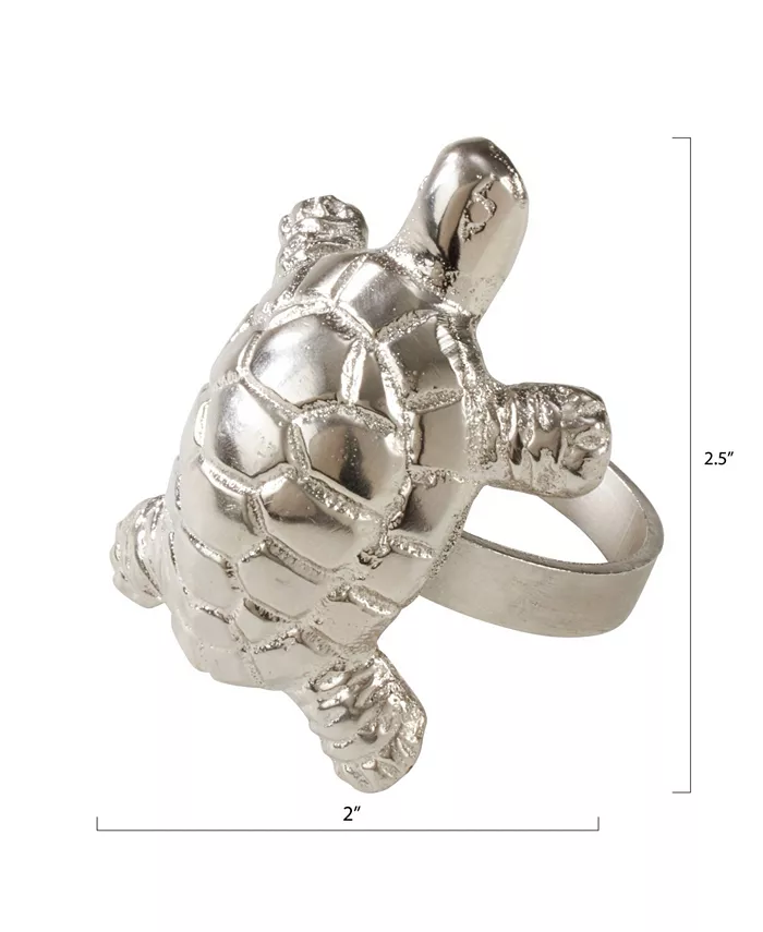 Saro Lifestyle Turtle Dinner Napkin Ring Set of 4