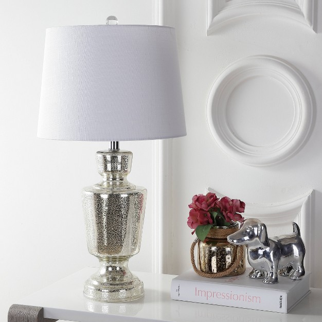 Glass Olivia Table Lamp includes Led Light Bulb Silver Jonathan Y