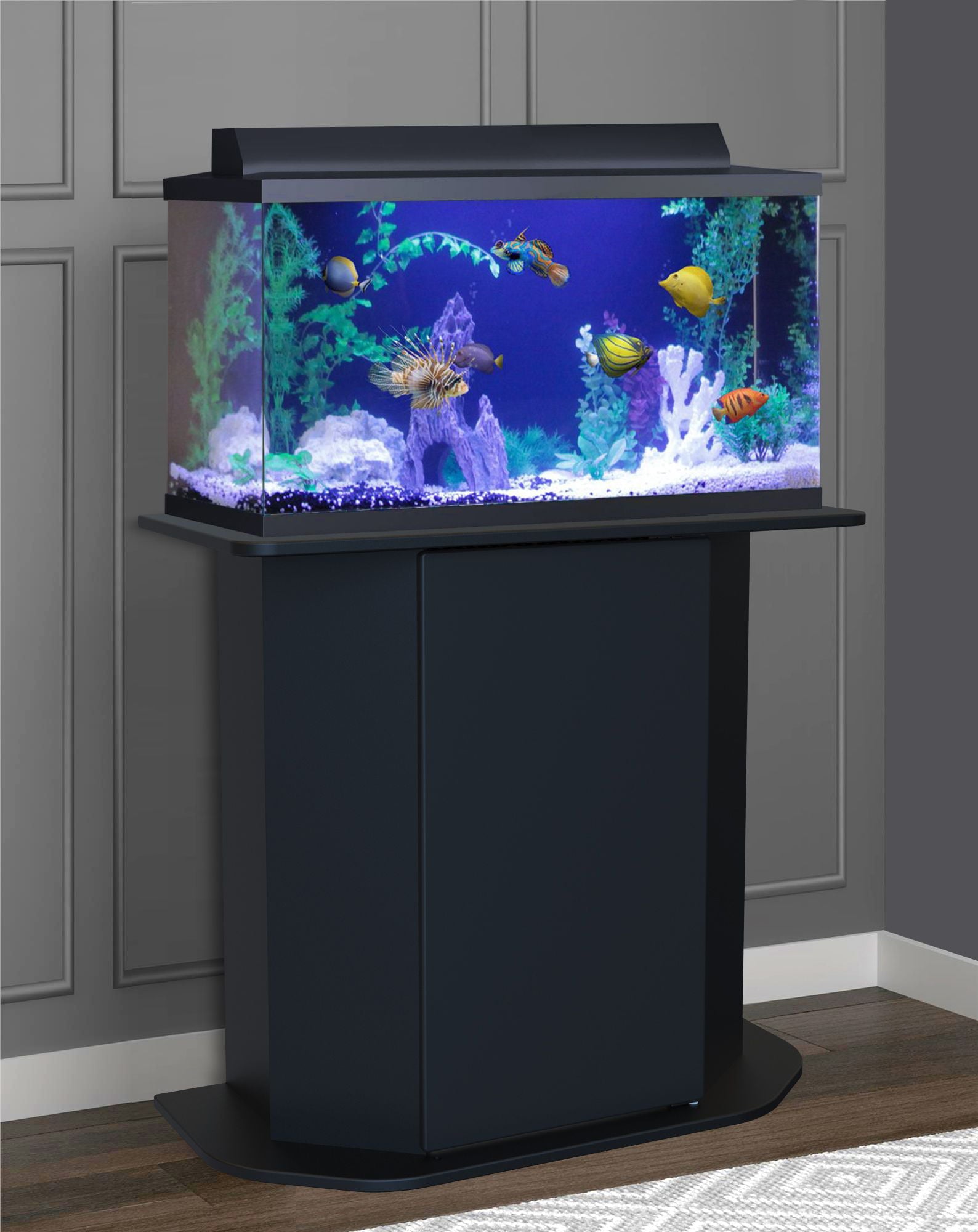 Aqua Culture Wood 20-29 Gallon Aquarium Stand， Black