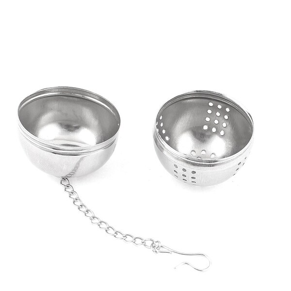 2pcs 4cm Dia Stainless Steel Ball Strainer Tea Leaf Spice Perfume Infuser - Silver Tone