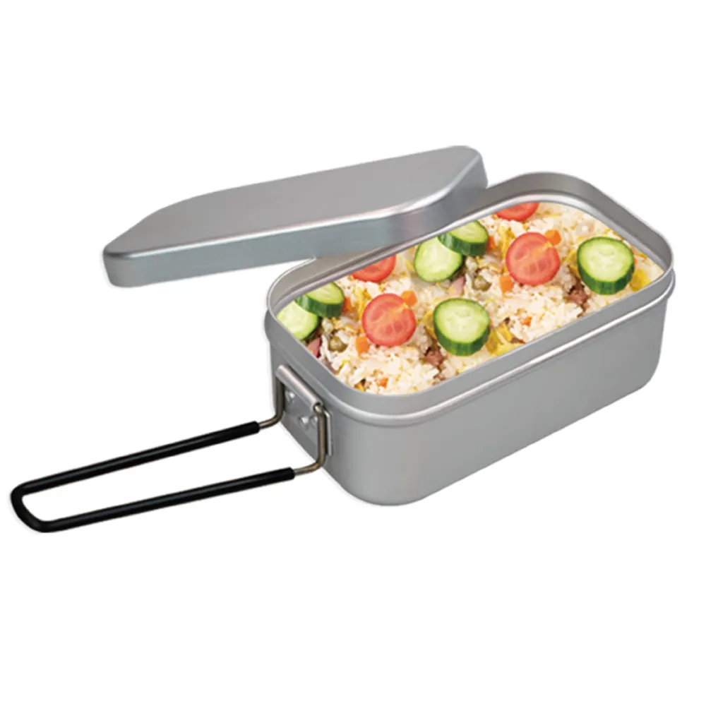 Wholesale Lunch Box Style Aluminum Mess Tin For Outdoor Camping Hiking Hunting Outdoor Lunch Box With Handle