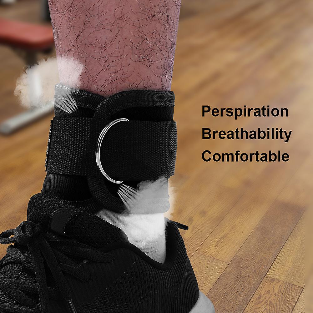 Ankle Straps Leg Strength Training Weight Bearing Power Strap Foot Ring For Fitness (black)