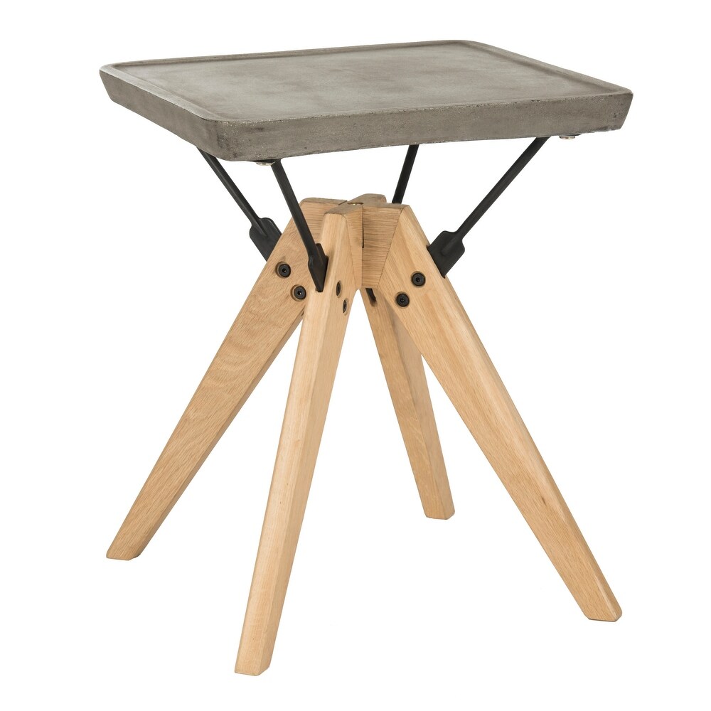 SAFAVIEH Outdoor Living Marcio Modern Dark Grey Side Table   18.1\