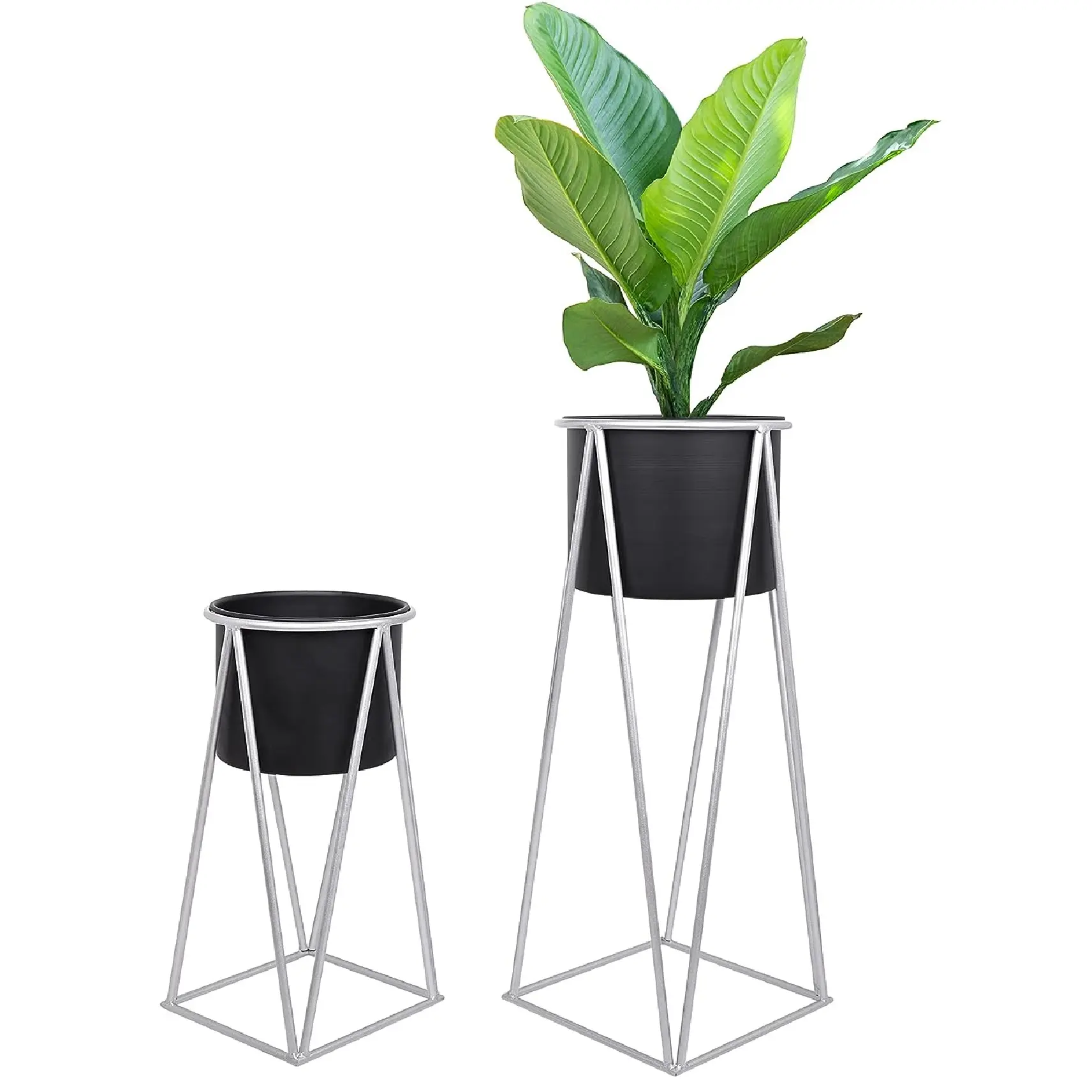 Excellent Design Metal Fancy White Planter With Gold Stand Round Shape Decorative Planter Pots Garden Ware metal Planter