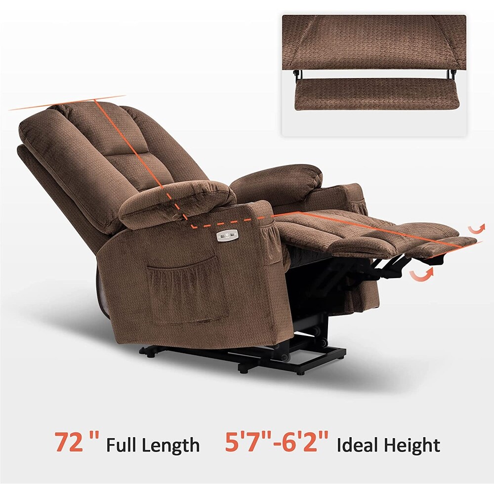 MCombo Large Electric Power Lift Recliner Chair with Massage and Heat for Elderly  Fabric 7549