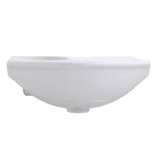 RENOVATORS SUPPLY MANUFACTURING Tahoe 17-34 in. Wall Mounted Bathroom Sink in White with 4 in. Faucet Hole and Overflow Space Saving Design 31855