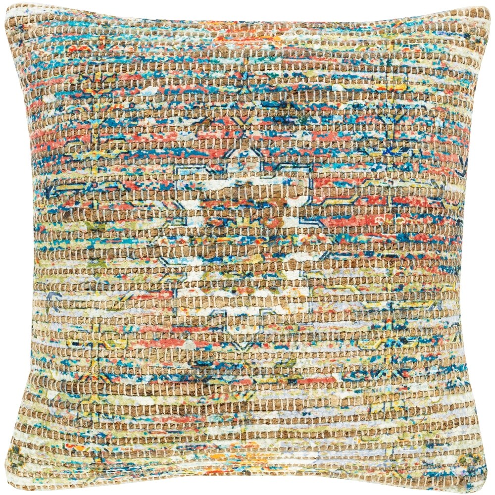 Cresco Woven Jute Boho 18 inch Throw Pillow Cover