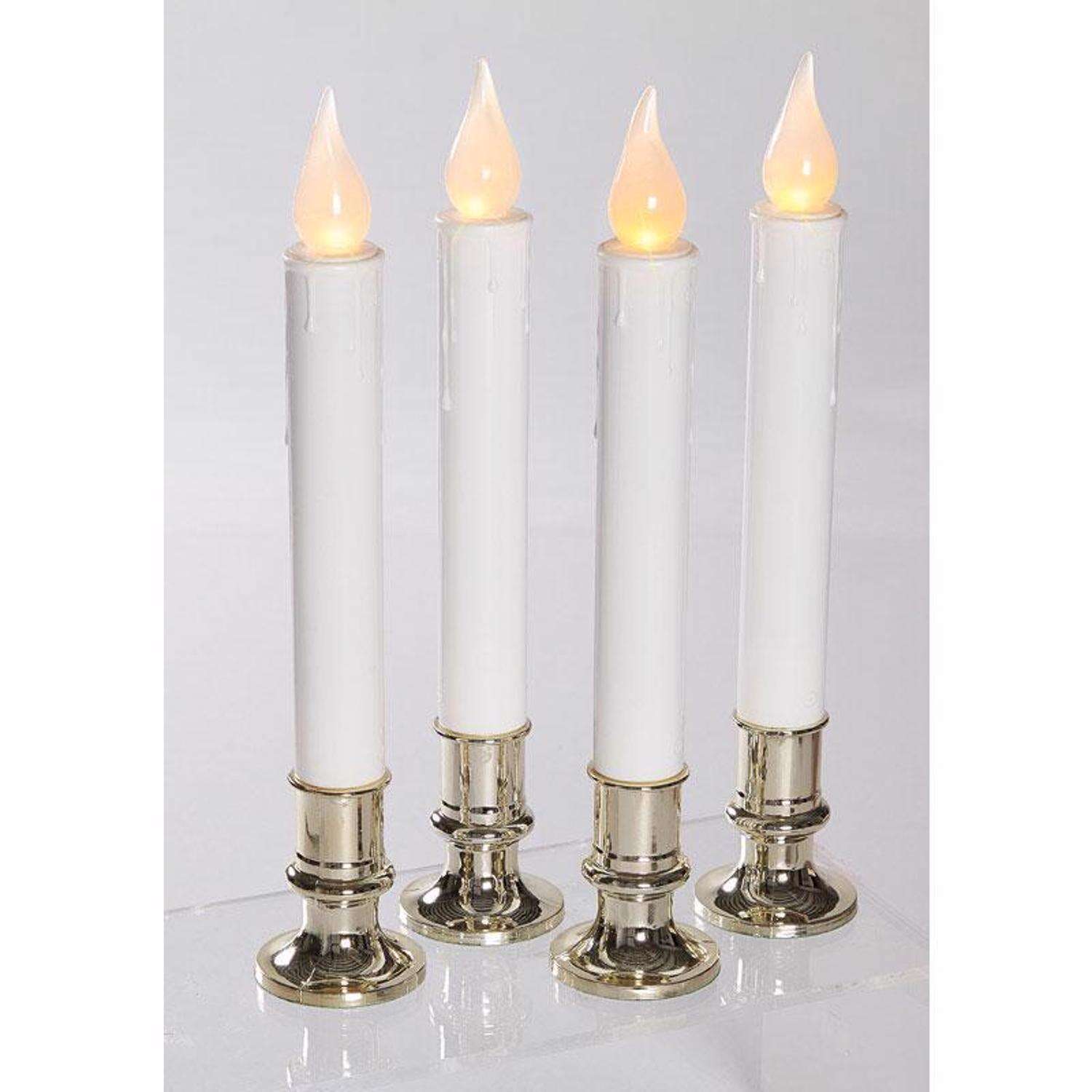 Celebrations LED Golden/White Flickering Candle 9 in.