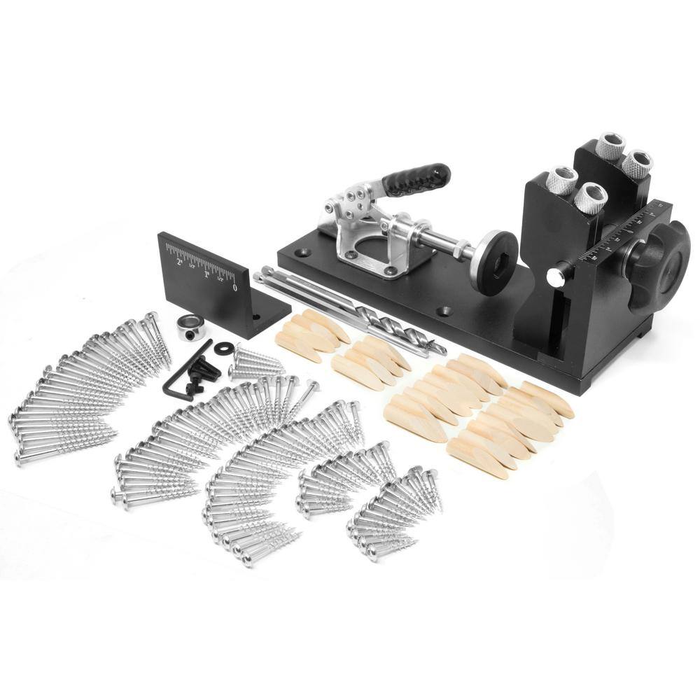 WEN Metal Pocket Hole Jig Kit with L-Base Step Drill Bit and Self-Tapping Screws WA1527