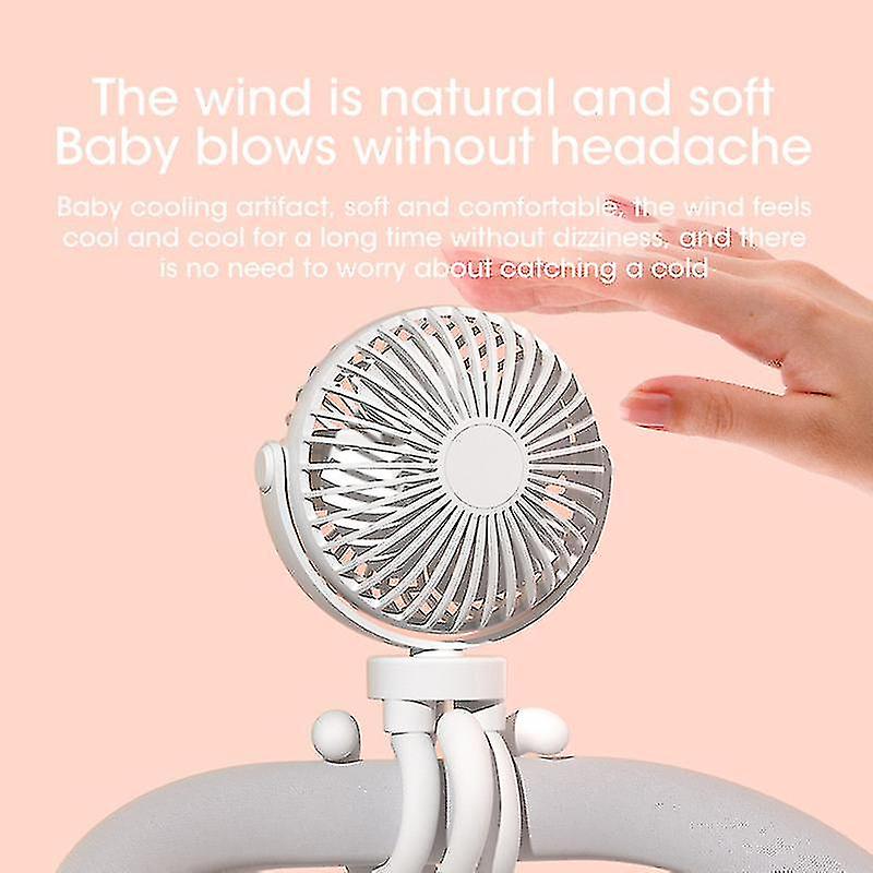 2022 New Baby Stroller Winding Fan Portable Summer Mute Octopus Electric Fan