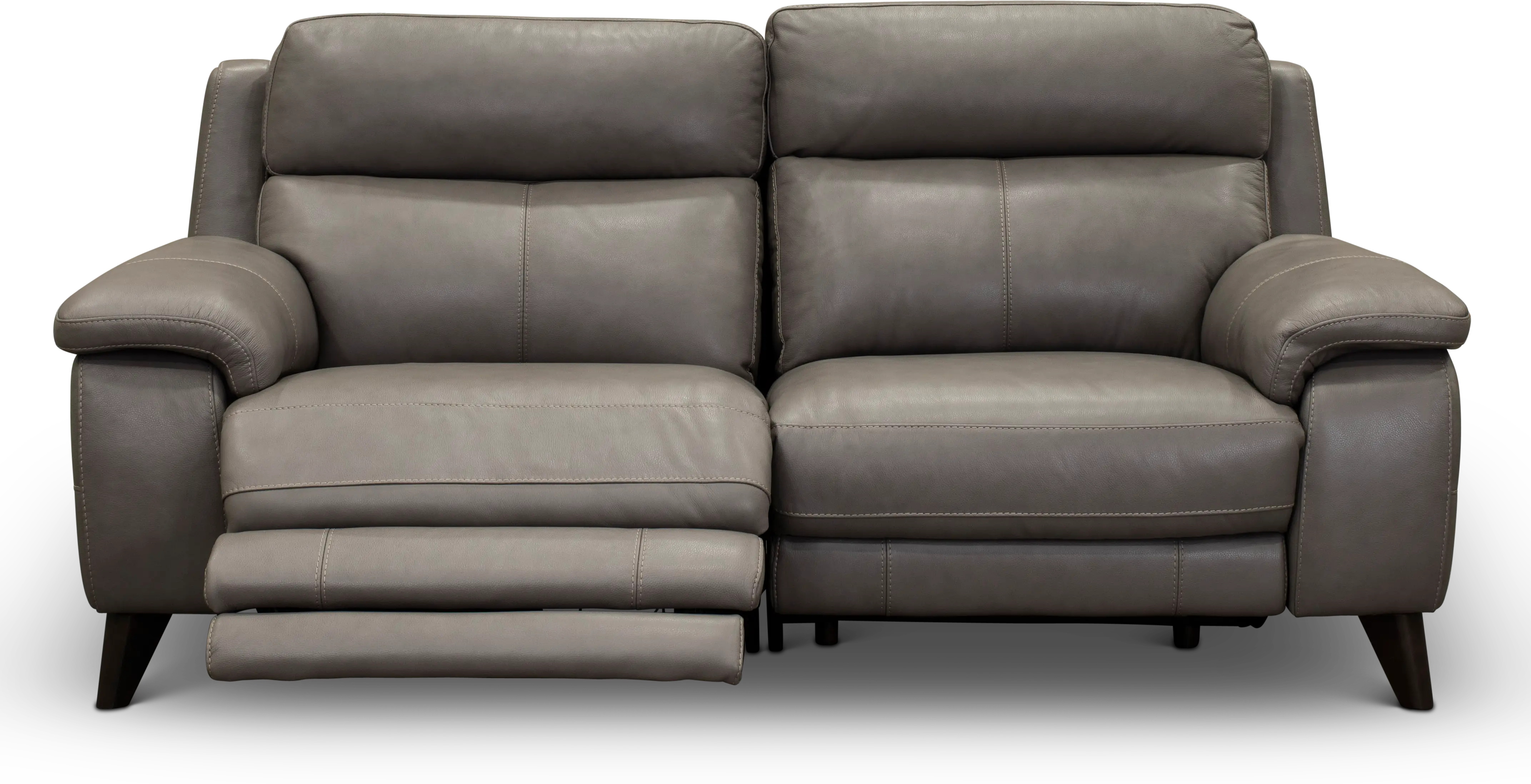 Venice Gray Leather-Match Power Reclining Loveseat