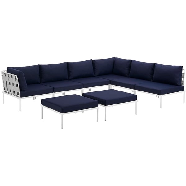 Harmony 8piece Outdoor Patio Aluminum Sectional Sofa Set