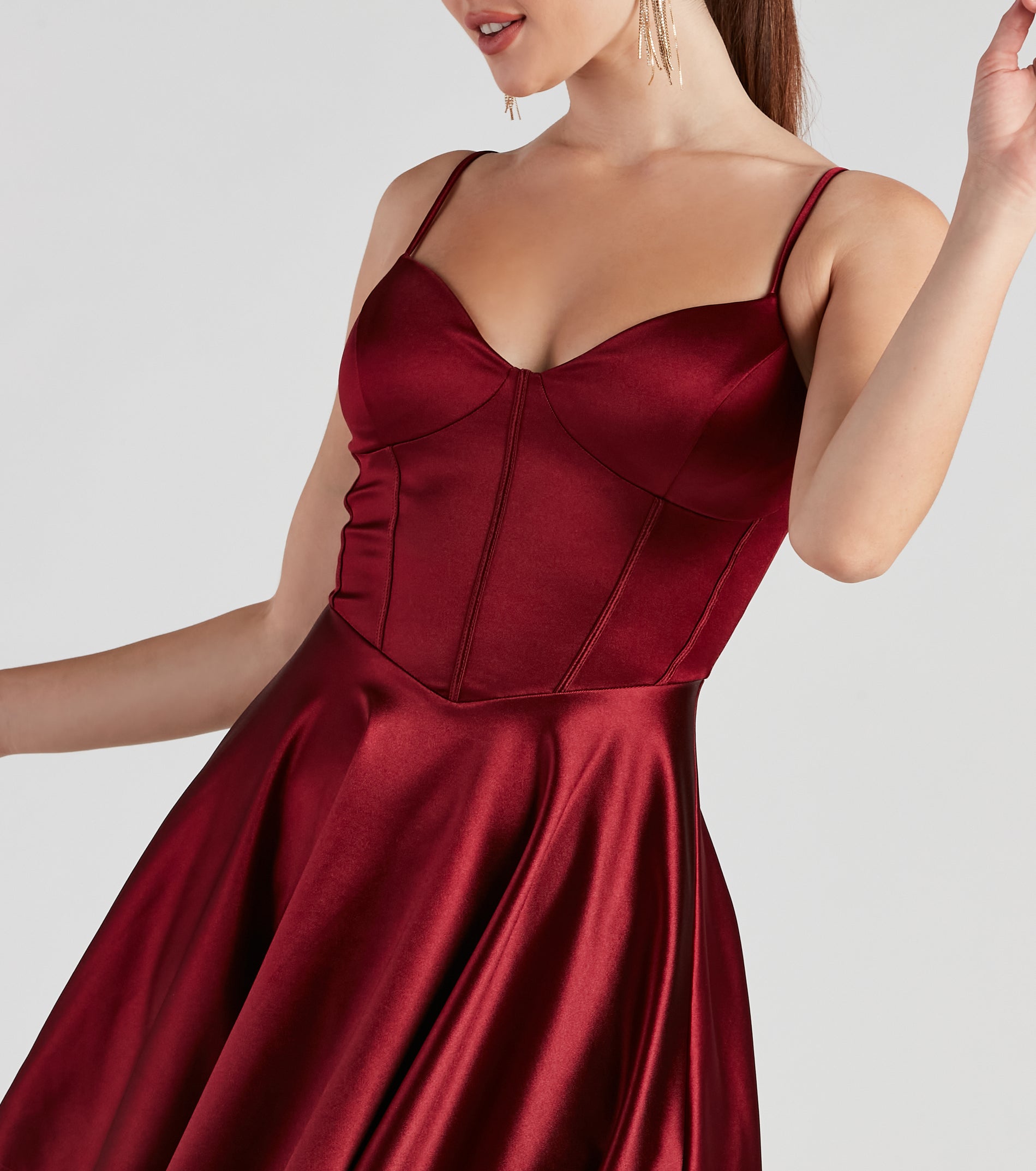 Flirty Feels Satin Skater Dress