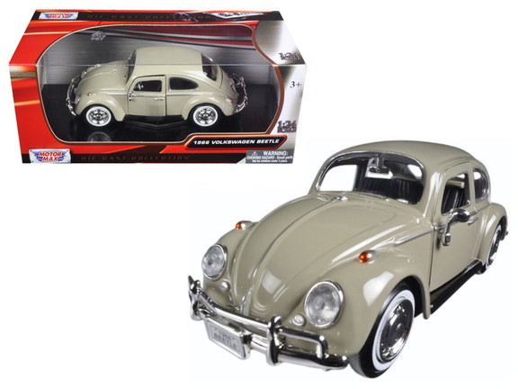 Motormax 1966 Volkswagen Beetle Beige 1/24 Diecast...