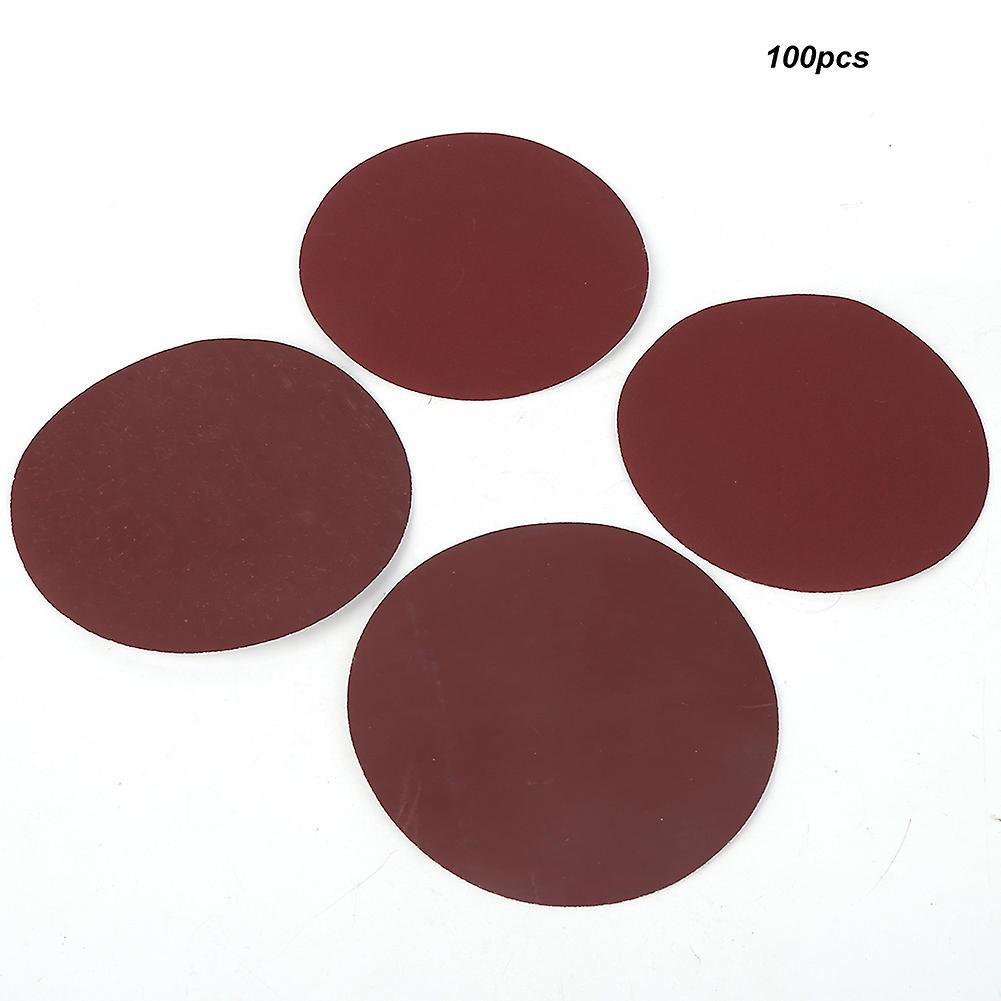 100pcs Disc Sandpaper 5in Back Velvet 125mm Round Abrasive Paper For Polishing Grinding80 Grits