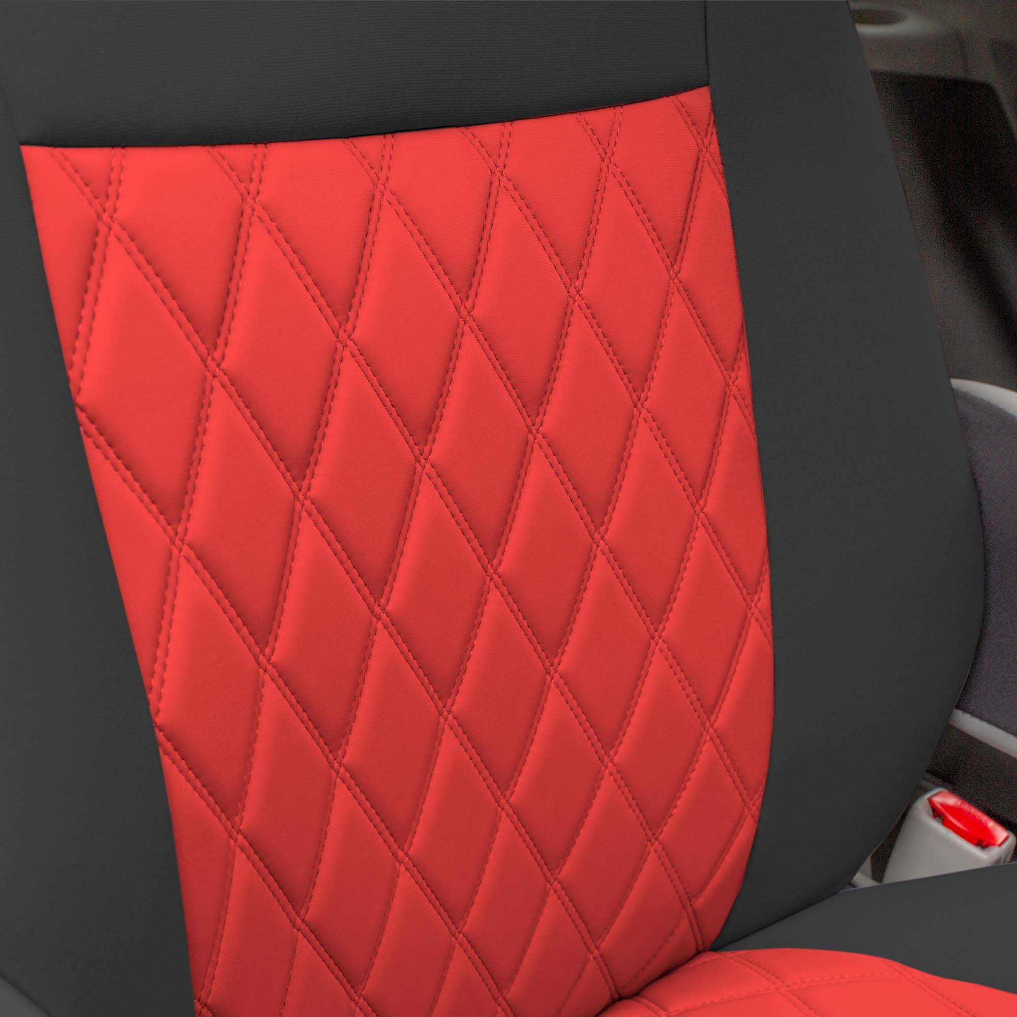 TLH Custom Fit Car Seat Covers for Toyota Sienna 2011-2020， Car Seat Cover Middle Set， Automotive Seat Covers in Red Neoprene， Waterproof and Washable Seat Covers