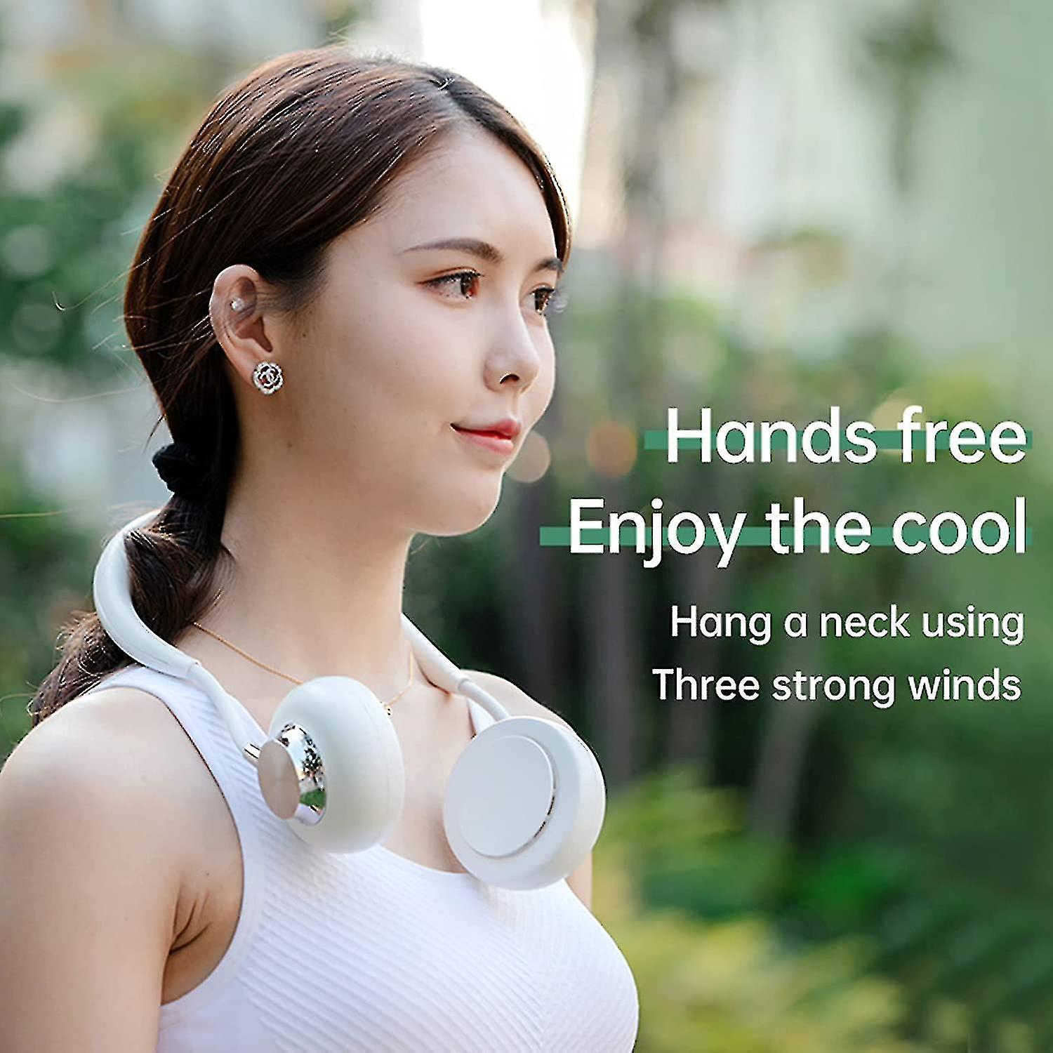 Portable Neck Fan，mini Usb Fan，rechargeable Personal Neckband Fan，3 Speed Usb Fan With 360 Adjustabl