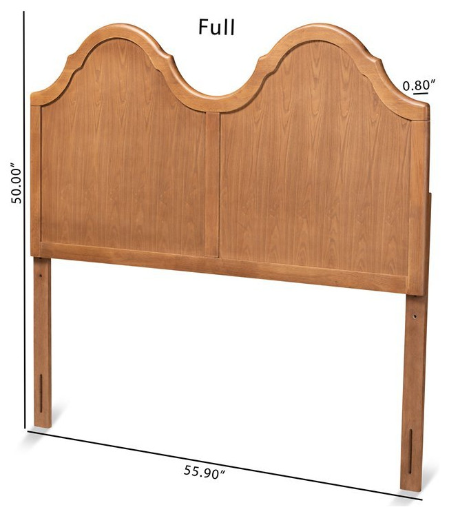 Baxton Studio Tobin Ash Walnut Finished Wood Queen Size Arched Headboard   Traditional   Headboards   by Homesquare  Houzz