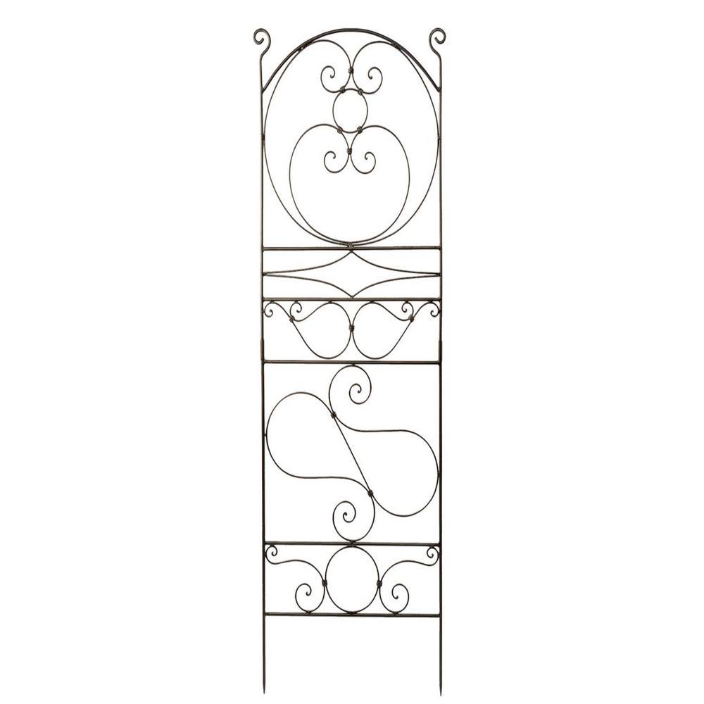 ACHLA DESIGNS 83.5 in. Tall Roman Bronze Powdercoat Traditional Ferro Firenze Garden Trellis FT-28