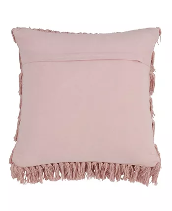 Saro Lifestyle Woven Fringes Decorative Pillow， 18 x 18