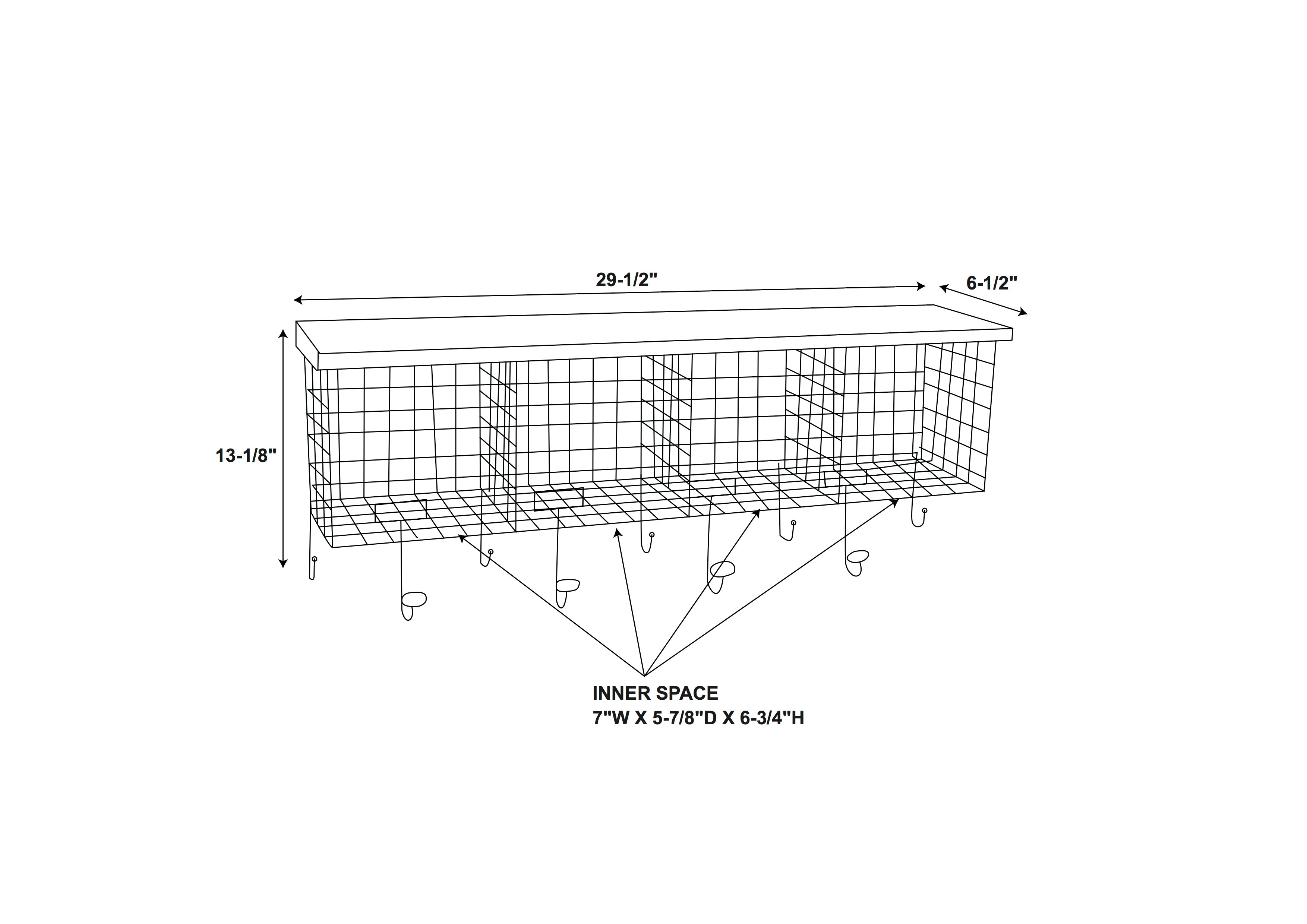 Linon Four Cubby Wall Shelf with 9 Hooks, Multiple Colors, Assembled