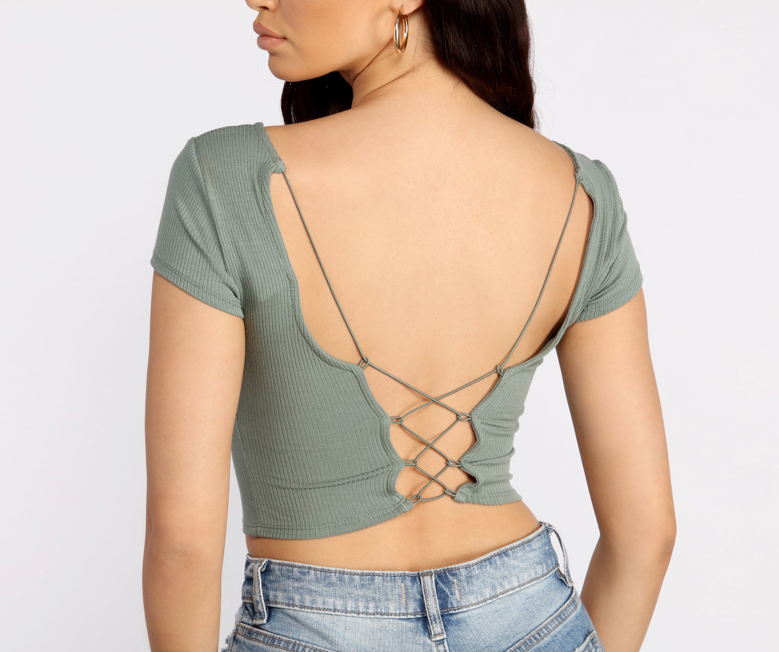 Sassy Strappy Back Cropped Tee