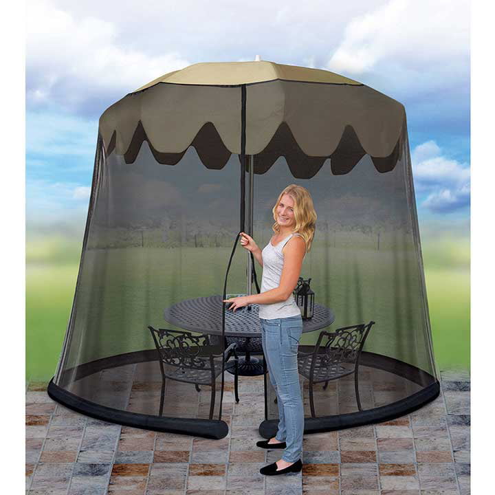 Jobar Ideaworks JB5678 Outdoor 9 Foot Umbrella Table Screen Black