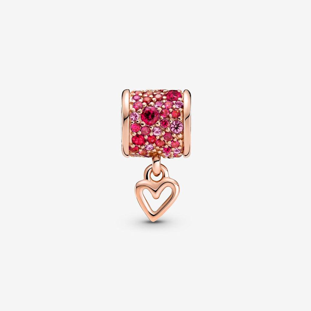 PANDORA  Pavé Freehand Heart Barrel Charm