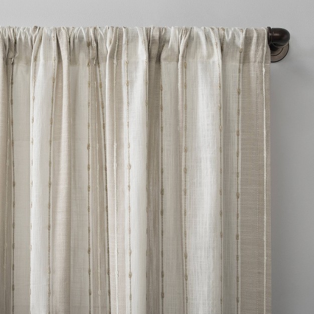 Slub Texture Stripe Cotton Curtain Archaeo