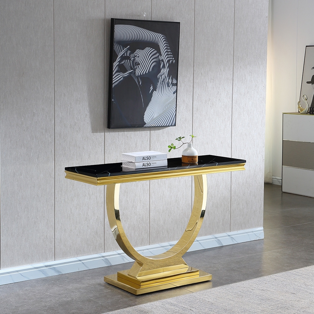 Modern Rectangular Marble Console Table