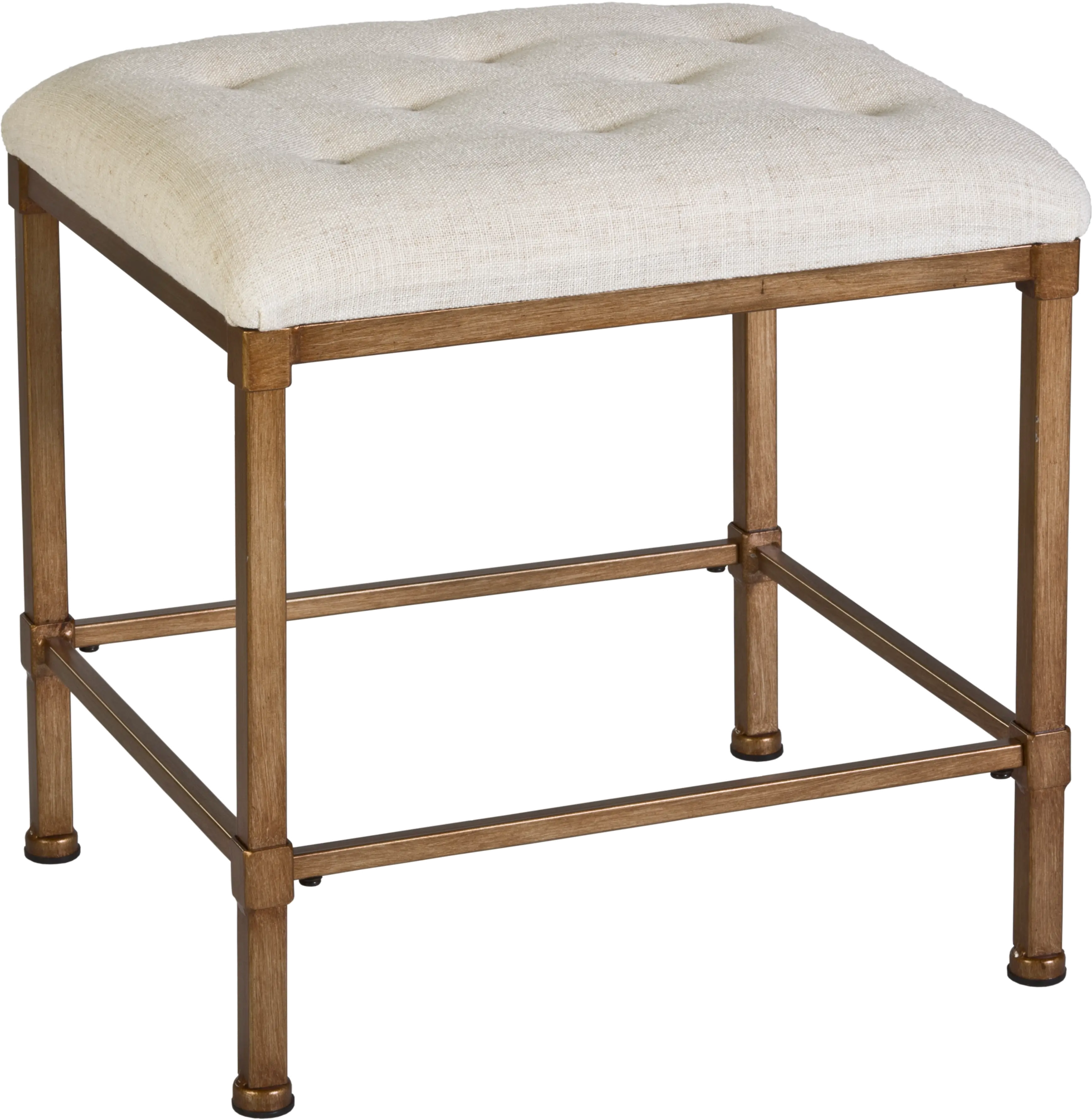 Transitional Golden Bronze Backless Vanity Stool - Katherine