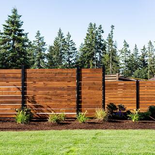 Peak Products Modular Fencing 94 in. H Matte Black Aluminum In-Ground Post for A 6 ft. H Outdoor Privacy Fence System 2491