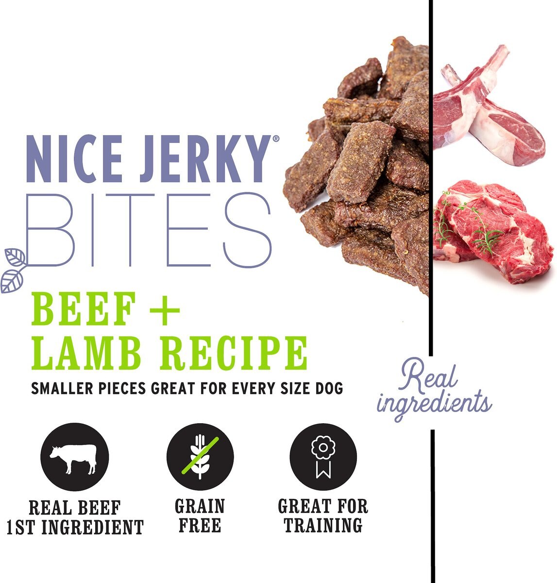 I and Love and You Nice Jerky Bites Beef and Lamb Grain-Free Dog Treats