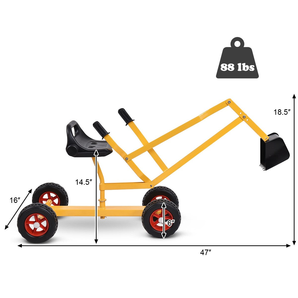 Kids Ride On Sand Digger with Wheels