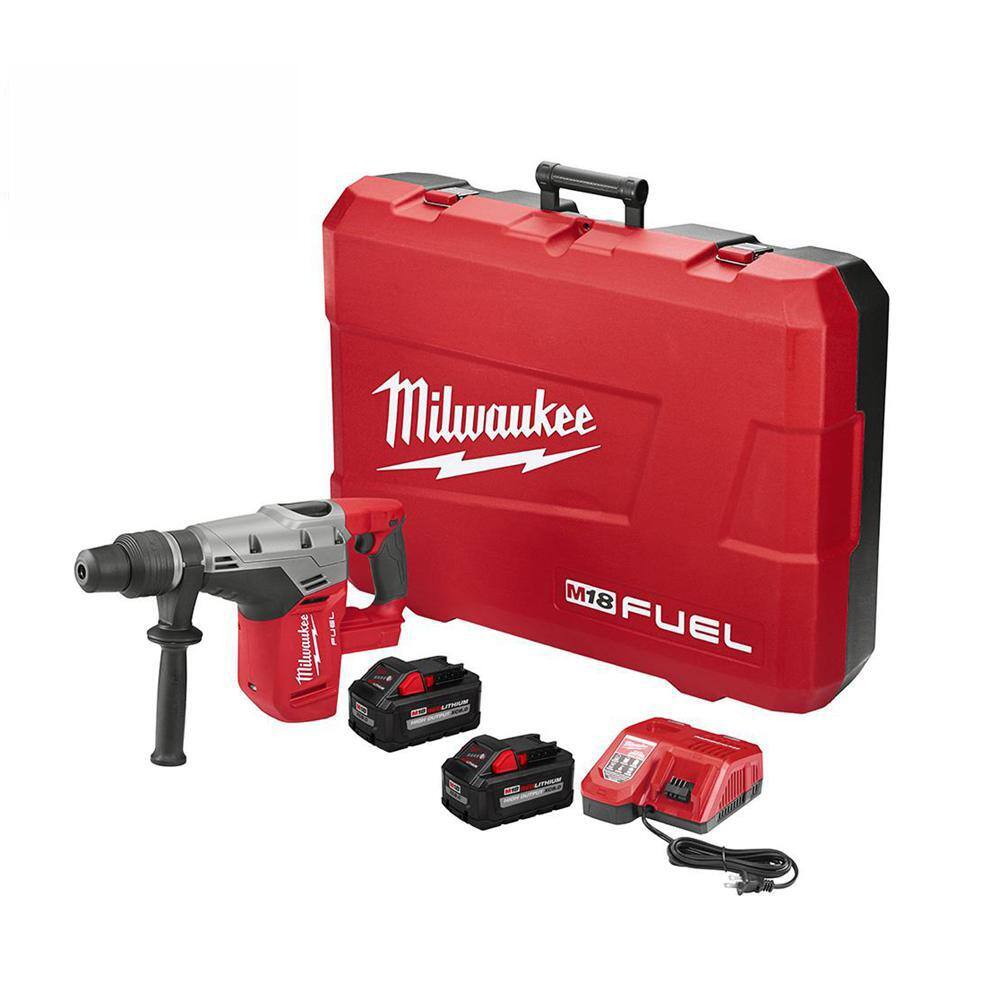 MW M18 FUEL 18V Lithium-Ion Brushless Cordless 1-916 in. SDS-Max Rotary Hammer Kit w Two 8.0Ah Batteries  Hard Case 2717-22HD