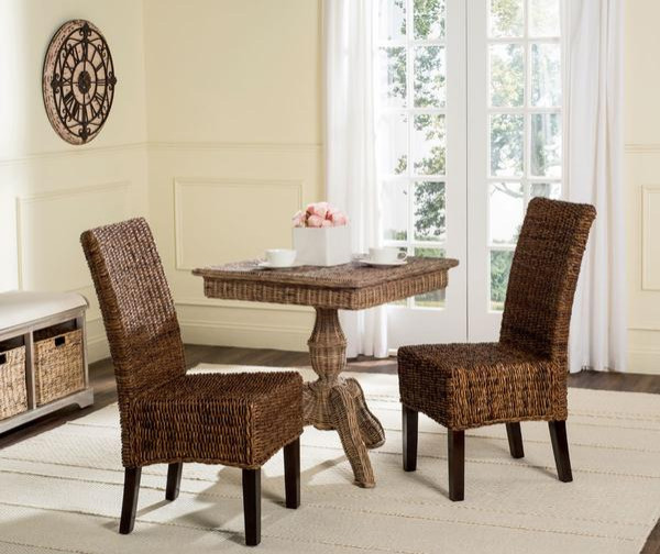 Gani 18 quotWicker Dining Chair Set of 2 Brown   Tropical   Dining Chairs   by Virgil Stanis Design  Houzz