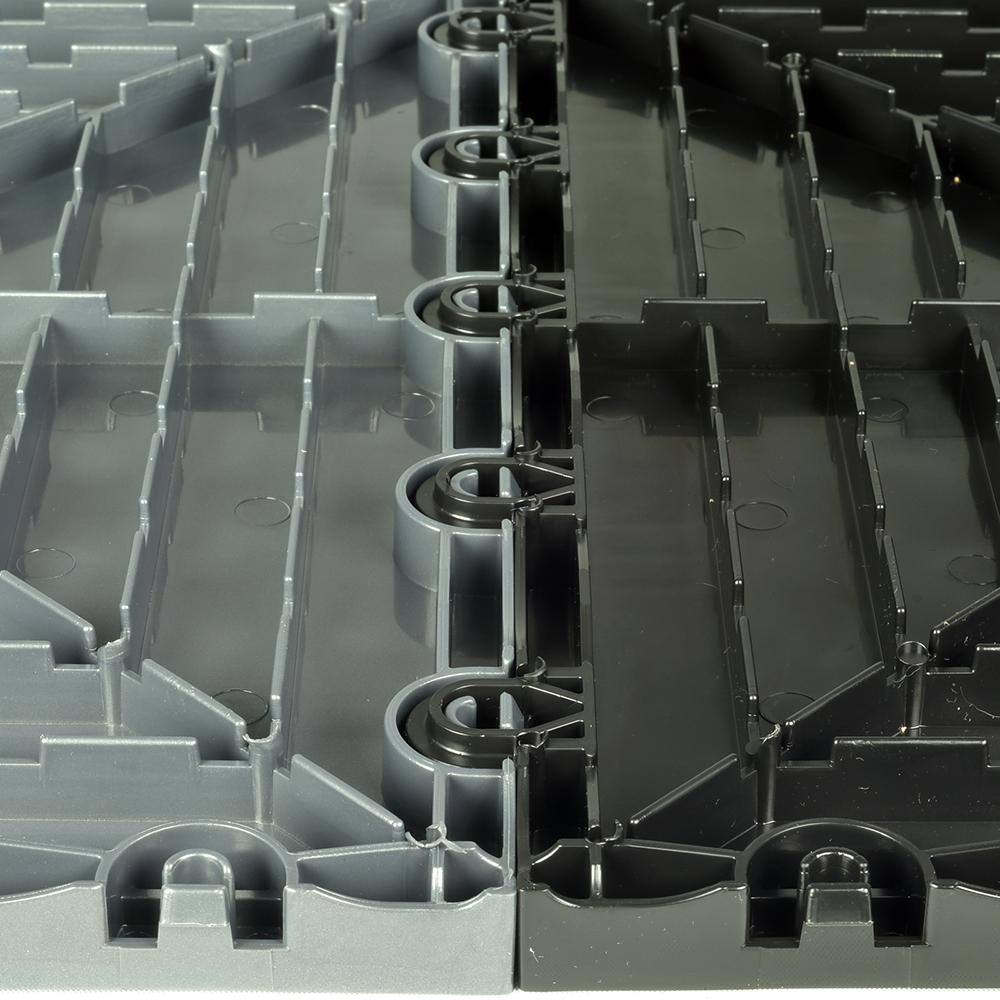 Greatmats Diamond Top 12-18 in. W x 12-18 in. L Black Polypropylene Garage Flooring Tile (Case of 25) GFTB-DIAM-25BLK