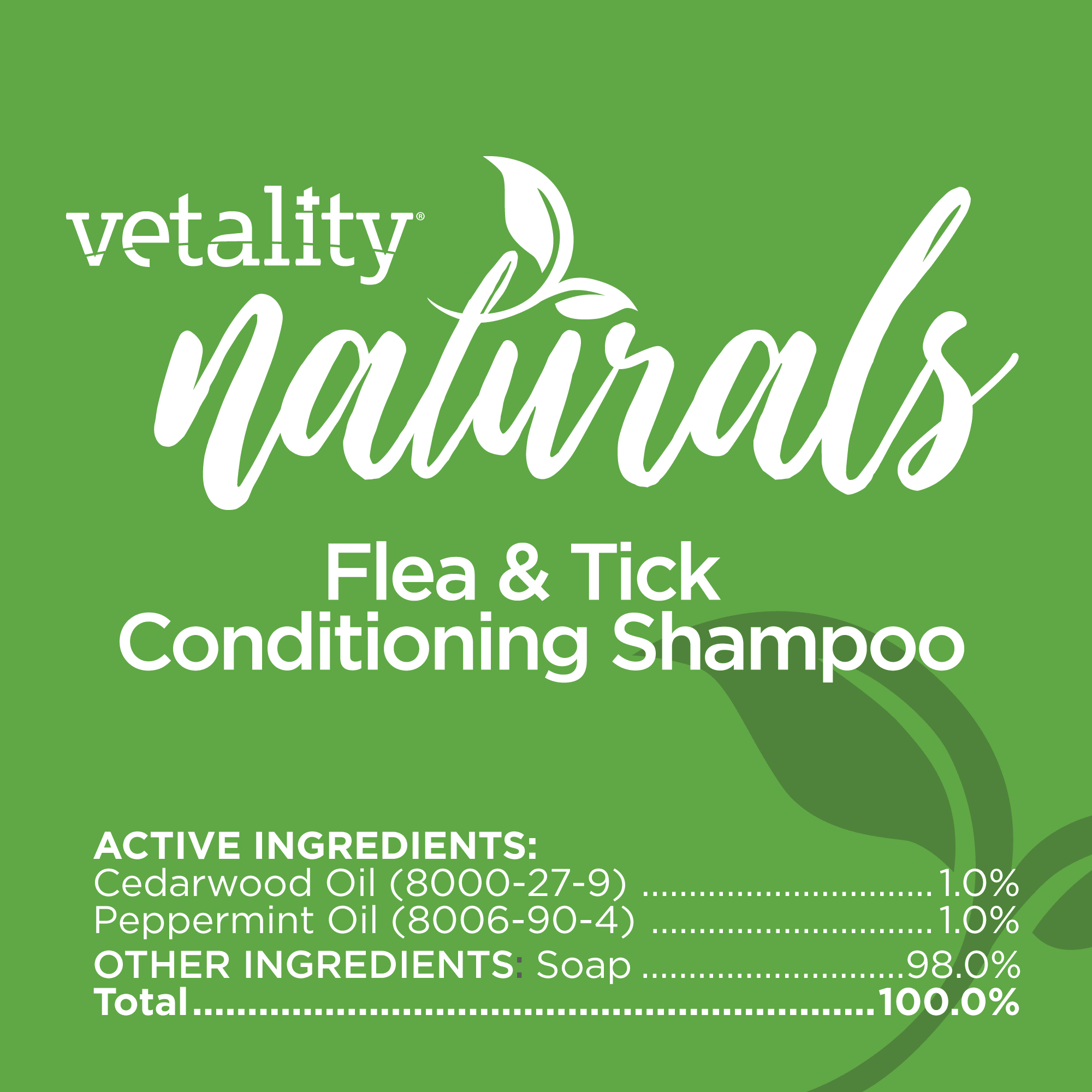 Vetality Naturals Flea  Tick Conditioning Shampoo for Dogs， 8 fl. oz.