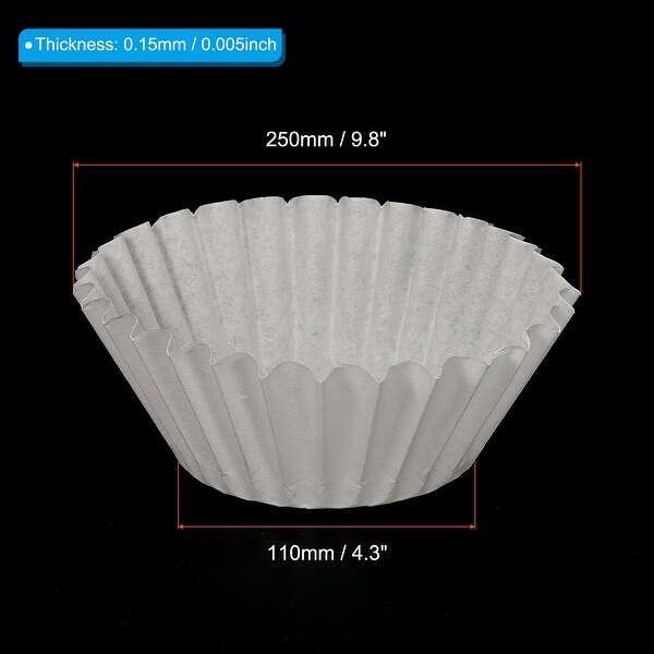 3-4 Cup Basket Coffee Filters 9.8x4.3 Inch Drip Coffee Makers Pack of 100 - White