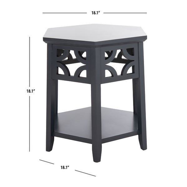 SAFAVIEH Connor Charcoal Grey Hexagon End Table - 18.1